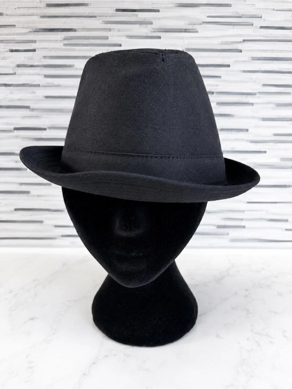 100% cotton Classic Black Fedora Hat size M